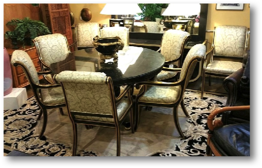 Beautiful Round Dining Table and Eight Chairs